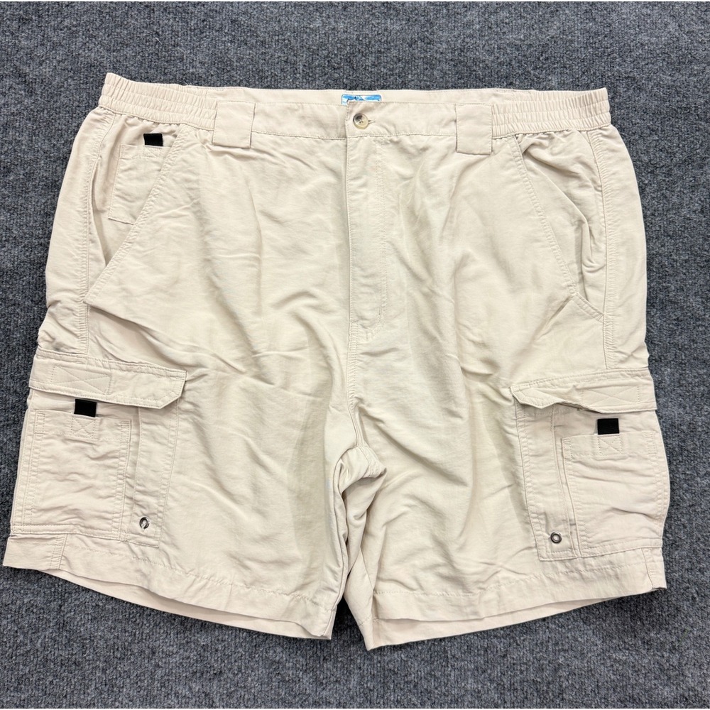 World Wide Sportsman Cargo Shorts Mens 44 Tan Nylon Fishing Hiking Outdoor